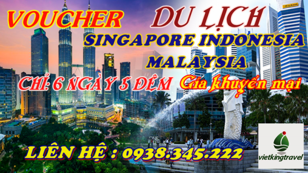 VOUCHER du lịch singapore malaysia indonesia