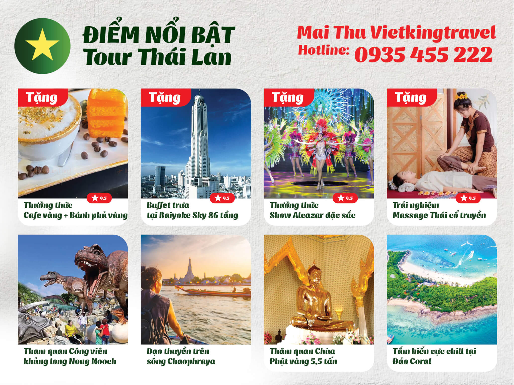 Tour Thái Lan – Bangkok – Pattaya – Nongnooch (Bánh Phủ Vàng)