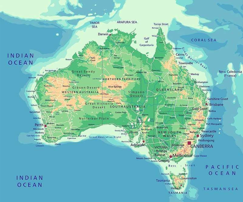 Úc là quốc gia có diện tích lớn thứ 6 trên thế giới