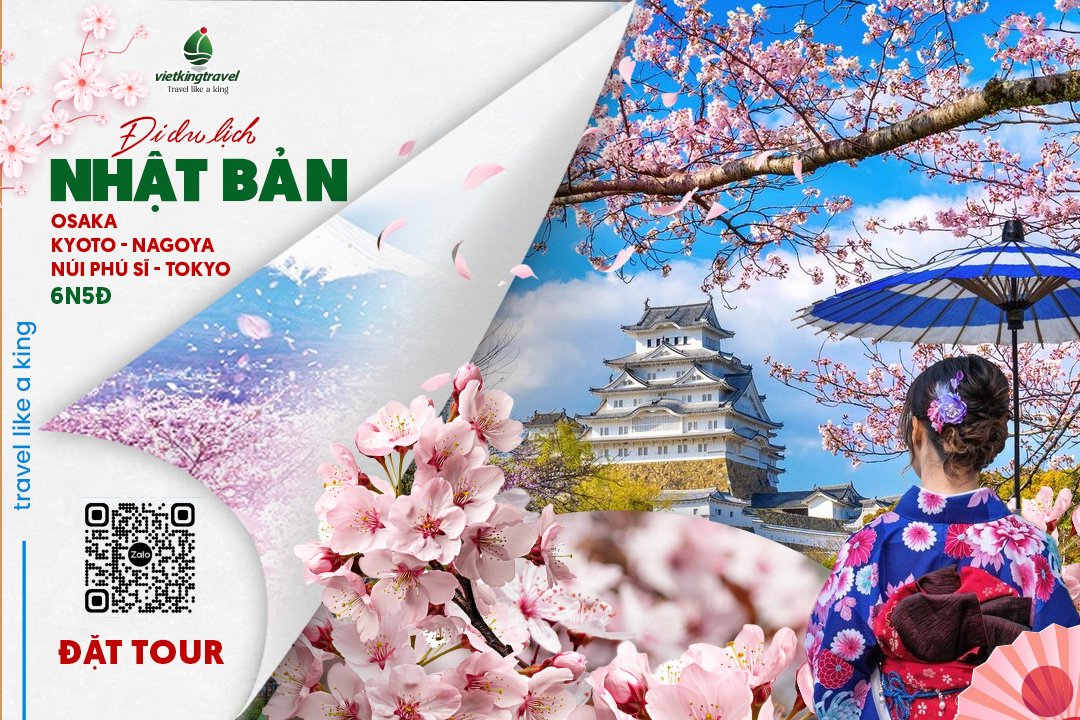 Mùa xuân hoa anh đào Osaka – Kyoto – Nagoya – Núi Phú Sĩ – Tokyo 6N5Đ