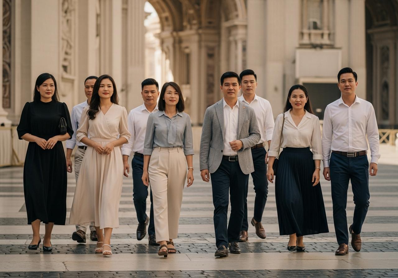 Gợi Ý Phối Đồ Thanh Lịch & Phù Hợp Cho Nam Và Nữ Khi Ghé Thăm Vatican