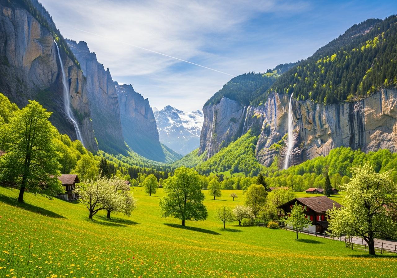Mùa Xuân Lauterbrunnen: Bức họa thiên nhiên của sự sống trỗi dậy
