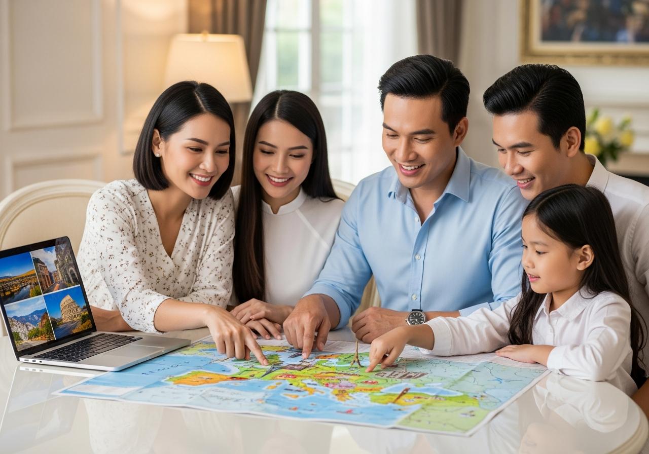 tour châu Âu gia đình