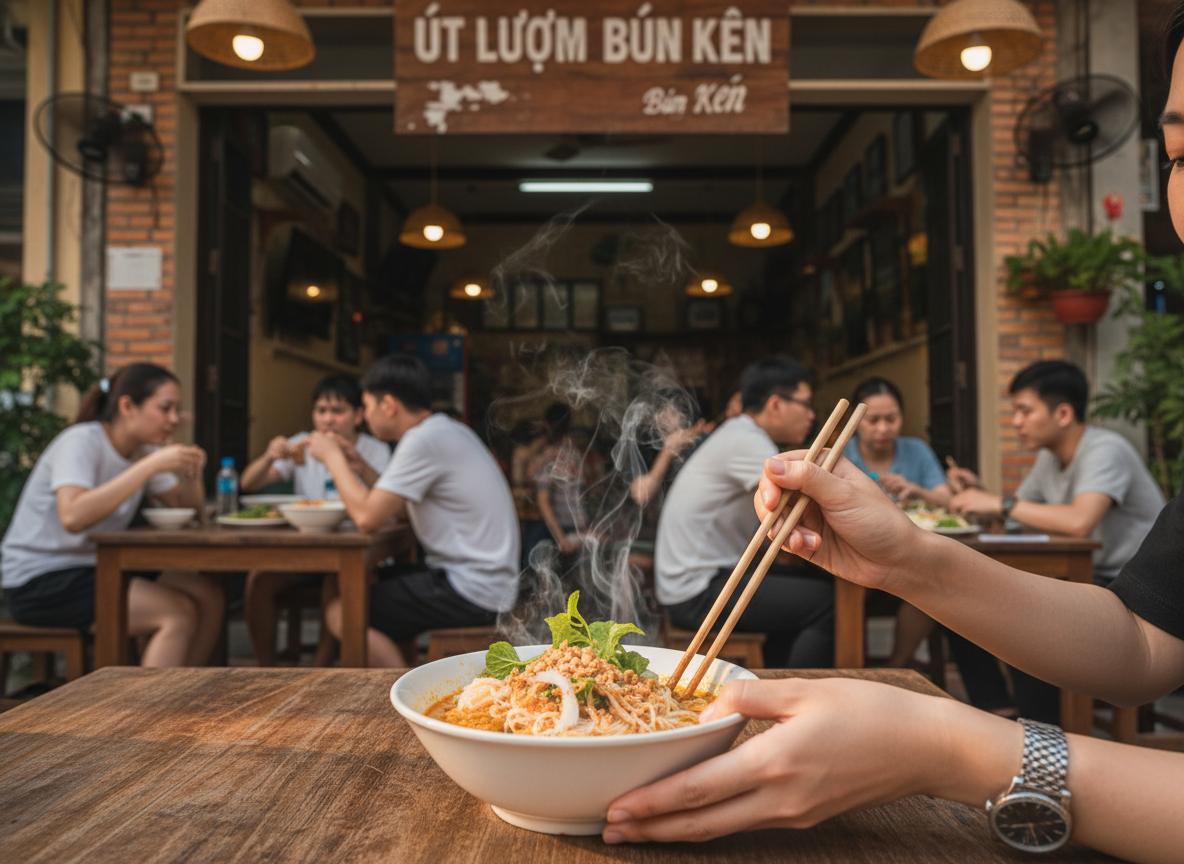 Review chi tiết trải nghiệm tại quán bún kèn Út Lượm Phú Quốc