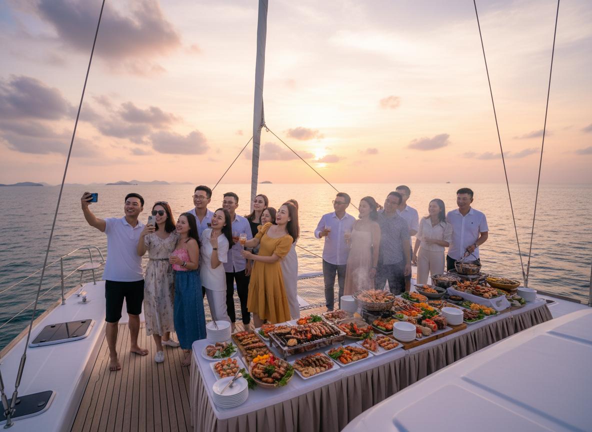 Hải trình chi tiết tour du thuyền ngắm hoàng hôn Phú Quốc cùng Vietking Travel