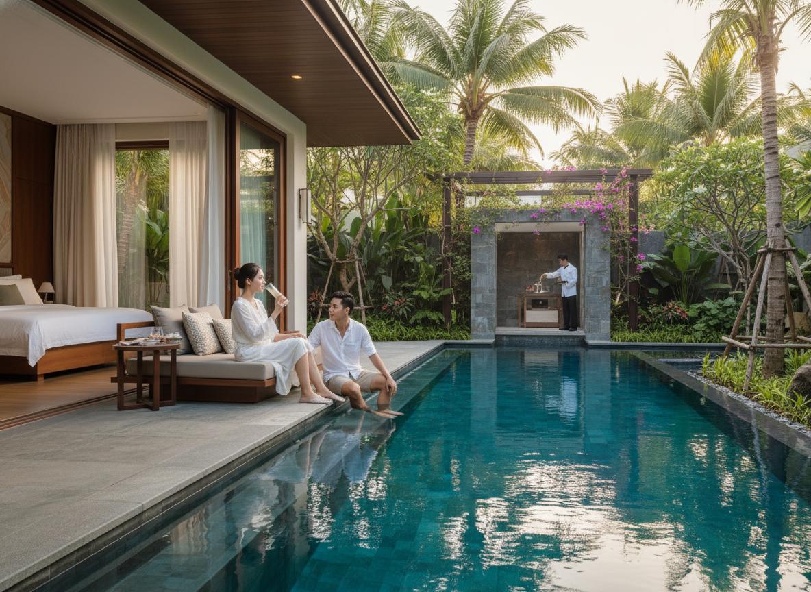 Trải nghiệm xa hoa bậc nhất với các hạng biệt thự hồ bơi riêng tư