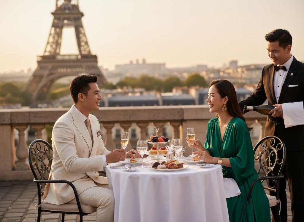 tour châu Âu ít transit giờ bay đẹp