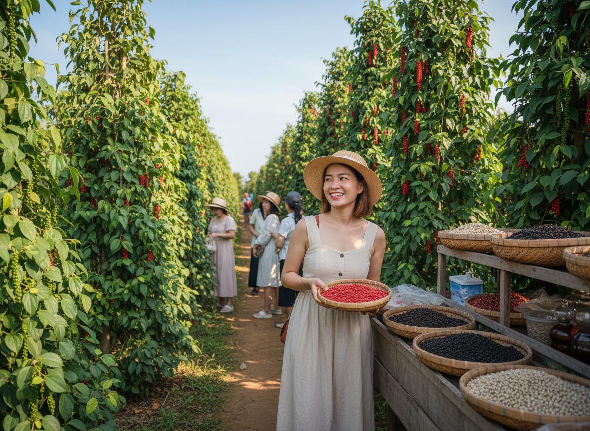 Cẩm nang mua sắm tại vườn tiêu: Giá vé, giờ mở cửa và đặc sản nên mua
