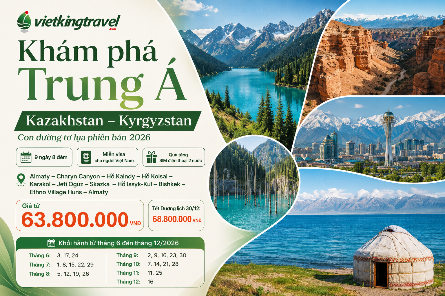 Khám phá Trung Á : Kazakhstan- Kyrgyzstan
