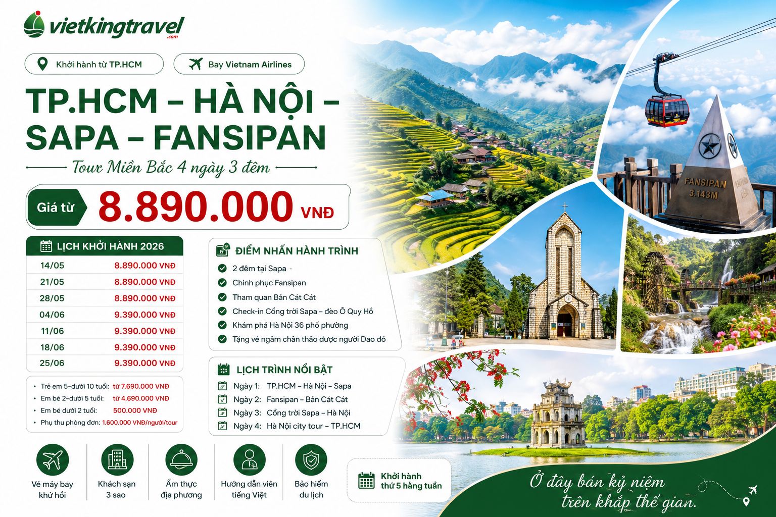 TP.HCM – HÀ NỘI – SAPA – FANSIPAN