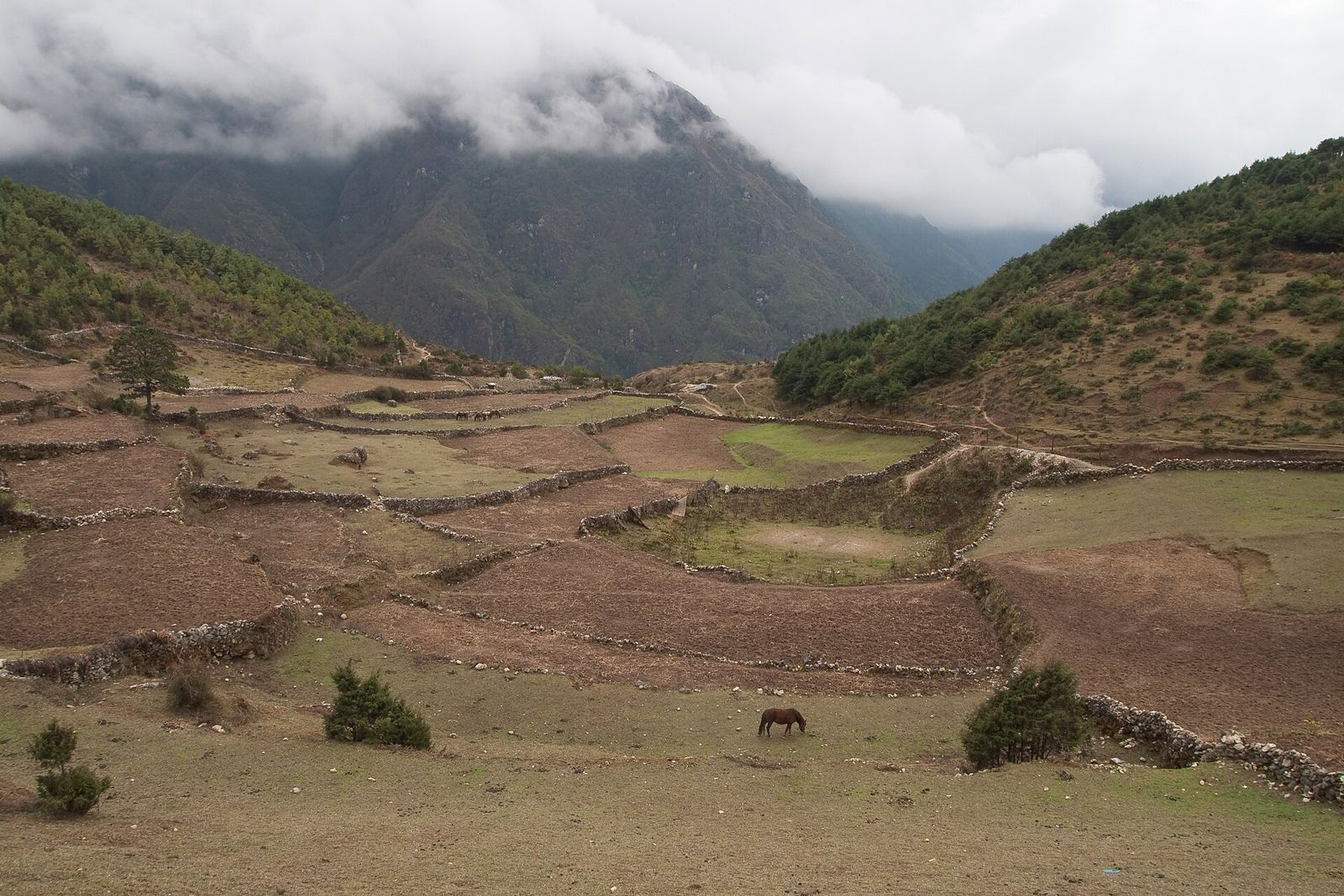 Namche Bazaar 3.440 m, cuối đoạn leo dốc dài đầu tiên của tuyến EBC