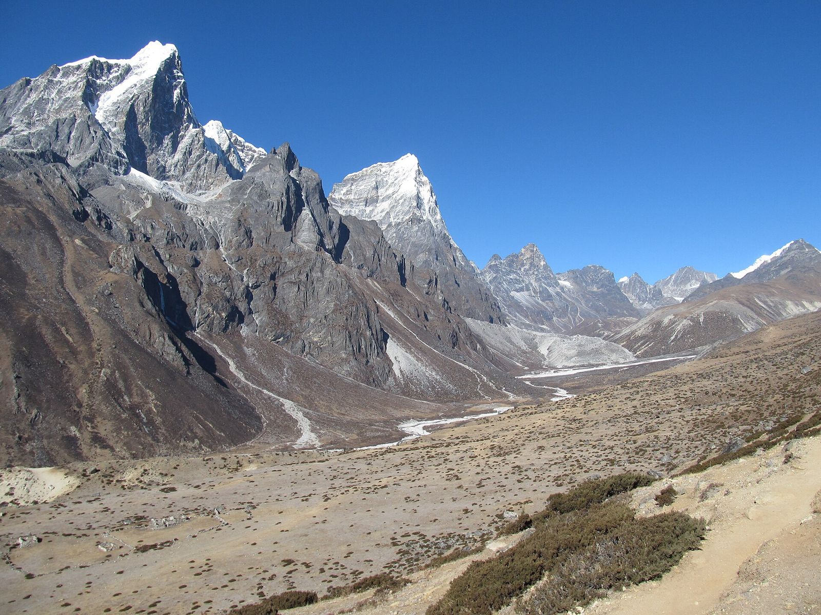Đường mòn trên tuyến Everest Base Camp, nơi mỗi ngày đi 6–8 giờ liên tiếp nhiều ngày